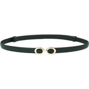 NEW SKINNY Genuine Leather Belts 018 Womens Adjustable Black Thin Belt